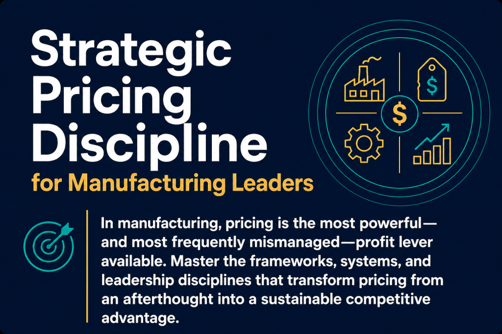 Strategic Pricing Discipline for Manufacturing Leaders strategic pricing discipline for manufacturing leaders
